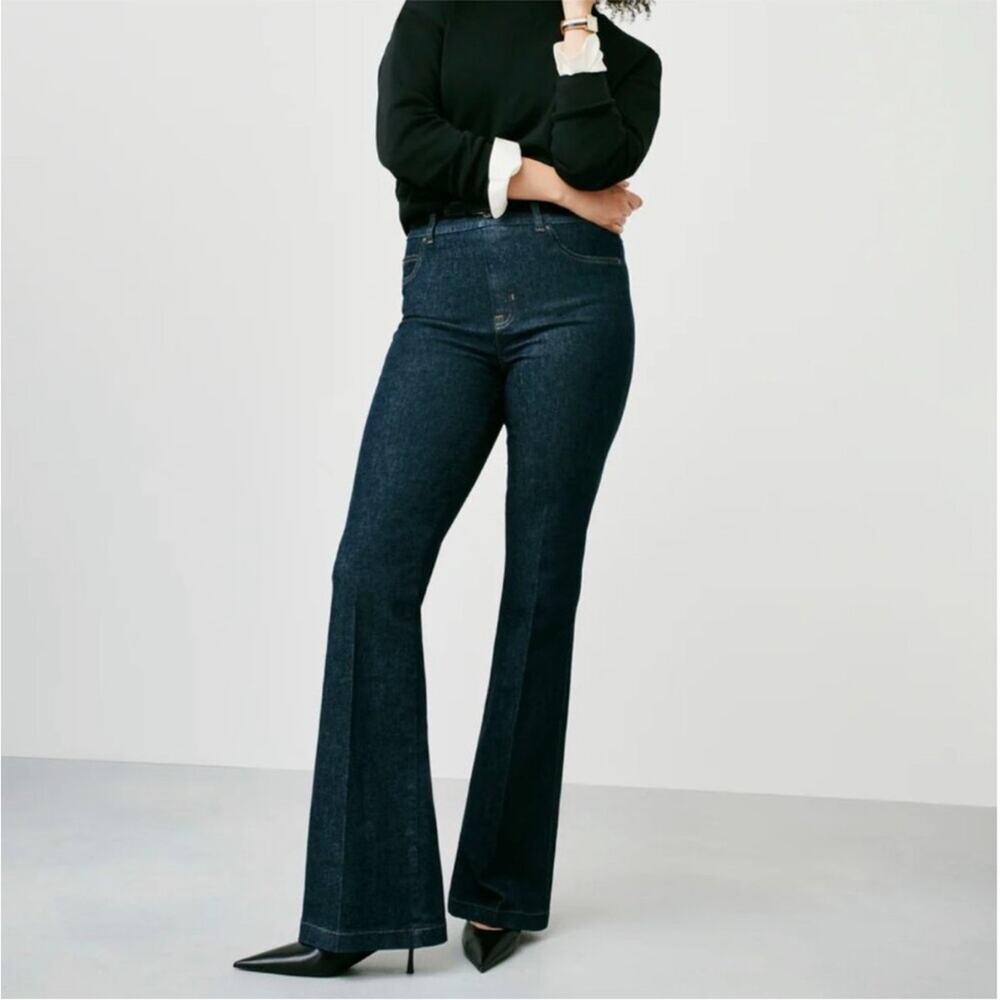 Spanx Original EveryWear Flare Jeans Large Raw Indigo 21266R